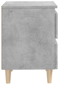 2 db betonszürke éjjeliszekrény tömör fenyő lábakkal 40x35x50cm