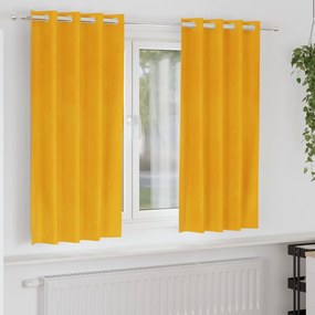 Függönyök függönyökkel 2 pcs Mustár sárga 140 x 175 cm Bársony