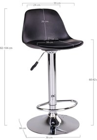 Fekete forgó bárszék szett 2 db-os 82 cm Trondheim – House Nordic