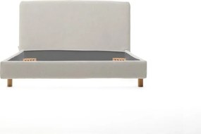 Szürke kárpitozott egyszemélyes ágy ágyrács nélkül 90x200 cm Valma – Kave Home