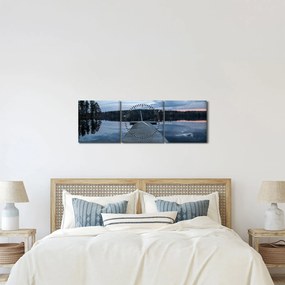 Kép - Móló a tón (órával) (90x30 cm)