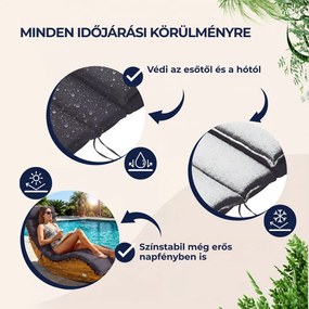 BALI szaunaágy párna, 58x7x177cm, antracit Detex
