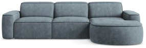 Szürkéskék zsenília sarokkanapé (jobb oldali-heverő résszel) Omao – Makamii