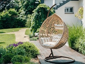 Világosbarna TROPIKAL függőszék állvánnyal