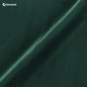 Sötétzöld bársony kárpitozott ágyneműtartós franciaágy ágyráccsal 200x200 cm Brody – Mazzini Beds