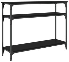 fekete szerelt fa tálalóasztal 100x29x75 cm