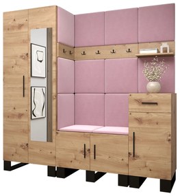 Előszobabútor Amanda 13 (artisan tölgy + rózsaszín). 1085966