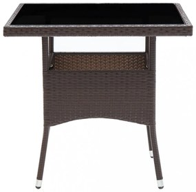 barna polyrattan kerti étkezőasztal