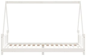 fehér tömör fenyőfa gyerekágykeret 90 x 200 cm