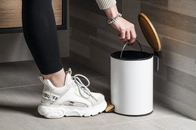 Aqualine, BAMBUSZ kerek szemeteskuka 5l, fehér, BI007