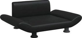 vidaXL fekete műbőr kutyaágy 70 x 45 x 28 cm