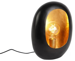 Design asztali lámpa fekete aranyszínű belsővel 36 cm - Cova