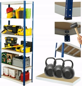 Műhelypolc fém állvány Helios 196x75x30cm 6Px350kg Erős Lengyel