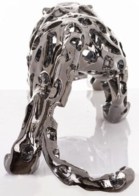Figura Leopard Műanyag Ezüst 22x87x18cm