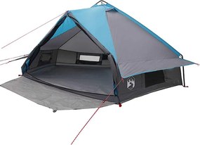 vidaXL Teepee sátor 8 fős tetővel Kék és Szürke 490 x 410 x 210 cm