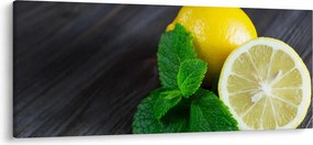 Citrom és a menta az asztalon képe (120x50 cm)