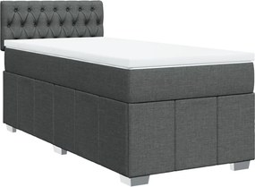 vidaXL sötétszürke szövet rugós ágy matraccal 80 x 200 cm