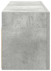 betonszürke szerelt fa fali fürdőszobaszekrény 100x25x30 cm