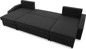 Sparta Plus sarokkanapé, szövet anyag, univerzális oldal, fekete