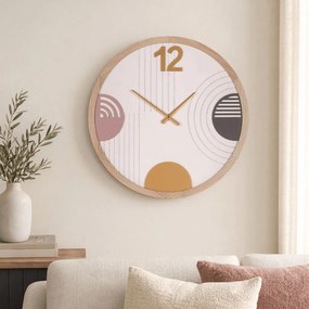 Falióra 60 cm átmérő MDF fa kerettel színes körmintával