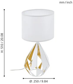 Eglo 43078 - Asztali lámpa CARLTON 1xE27/60W/230V