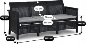 SAVIO kerti bútor szett fekete