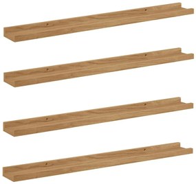 vidaXL Falpolc polcokkal tárolóval 4 pcs Barna 80 x 9 x 3 cm Faanyag