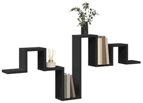 fekete szerelt fa fali polc 104,5 x 10 x 43 cm