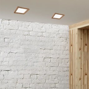 LED Beépíthető lámpa WOODY SPOT LED/17W/230V 3000K dió 18,5x18,5 cm