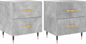 vidaXL 2 db betonszürke szerelt fa éjjeliszekrény 40 x 35 x 47,5 cm