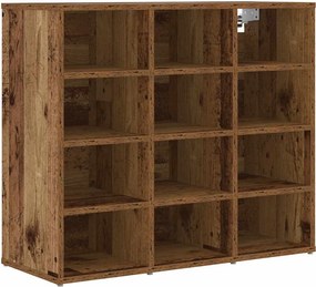 vidaXL Cipőszekrény polcokkal Öreg fa 77,5 x 30 x 67 cm Faanyag