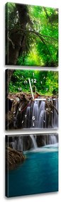 Gario Órás falikép Színtiszta vízesés a dzsungelban - 3 részes Méret: 30 x 90 cm