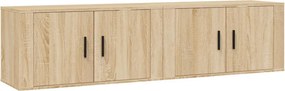 vidaXL 2 db sonoma tölgy színű fali TV-szekrény 80 x 34,5 x 40 cm