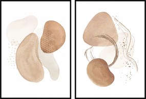 Boho grafika poszter diptikus minták nappali poszter szett 2db 13x18cm