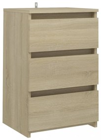 2 db sonoma tölgy színű szerelt fa éjjeliszekrény 40x35x62,5 cm