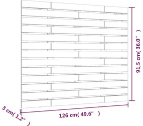 mézbarna tömör fenyőfa fali fejtámla 126 x 3 x 91,5 cm