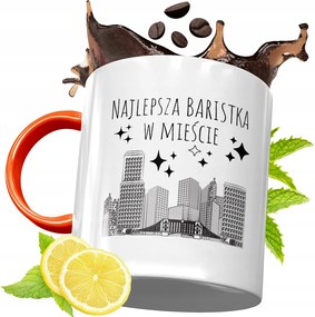 Narancssárga Bögre Baristáknak Ajándék fényképes nyomtatással