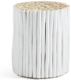 Filippo fehér teakfa tárolóasztal, ⌀ 35 cm - Kave Home