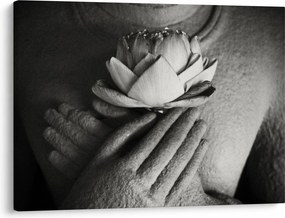 Kép - Lótusz Buddha kezében (70x50 cm)