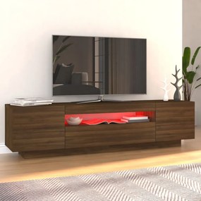 barna tölgyszínű TV-szekrény LED-lámpákkal 160x35x40 cm