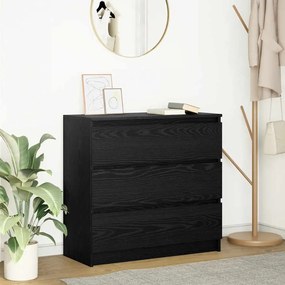 fekete tölgy szerelt fa tálalószekrény 80x35x76 cm