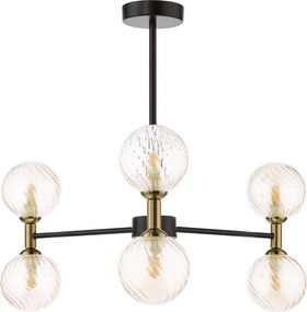 Dar Lighting modern mennyezeti lámpa takara matt fekete sárgaréz dartak0654-25
