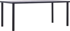 vidaXL fekete és betonszürke MDF étkezőasztal 180 x 90 x 75 cm
