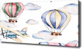 Vászonkép Repülőgépek és lufik 100x70 cm