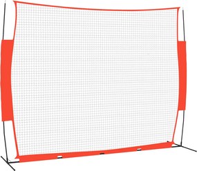 vidaXL piros és fekete acél és poliészter baseballháló 369x107x271 cm