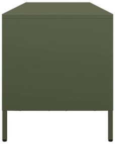 olívazöld hidegen hengerelt acél TV-szekrény 135x39x43,5 cm