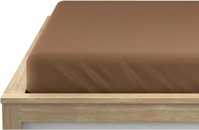 Jersey gumis lepedő HIGHFIT barna 90 x 200 cm