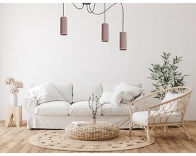 Láncos lámpa AVALO 3xE27/60W/230V pókháló rózsaszín/réz