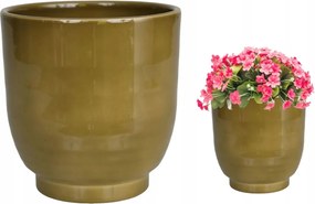 Fedő kerámia pisztácia 13,5 cm sima univerzális egyenes kaspó