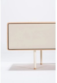 Fehér-natúr színű tölgyfa TV-állvány 200x48 cm Fina – Gazzda